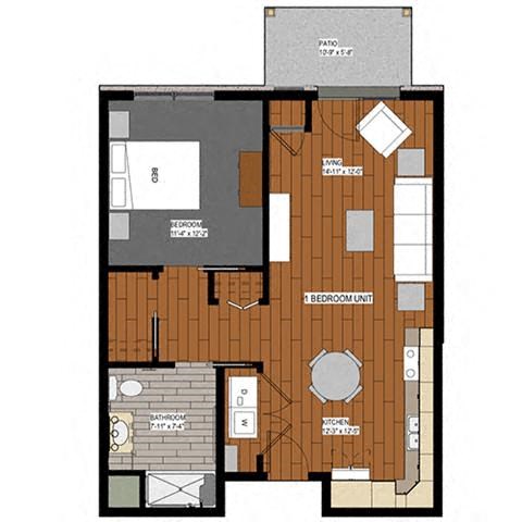 a floor plan of a house with wood paneling